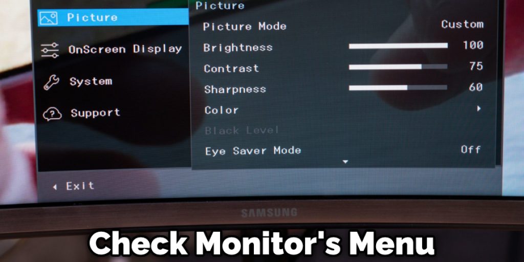 Check Monitor's Menu