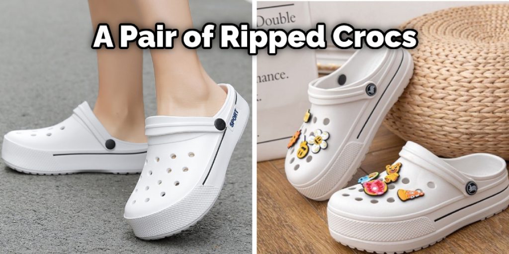 A Pair of Ripped Crocs