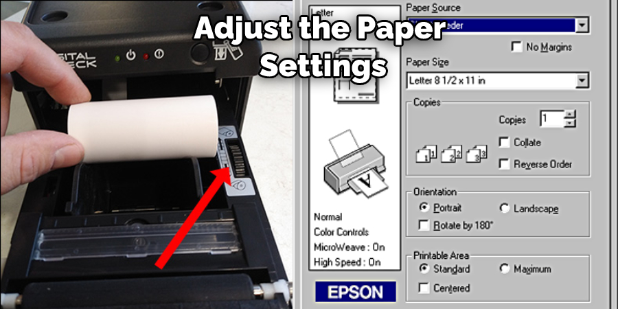 Adjust the Paper  Settings