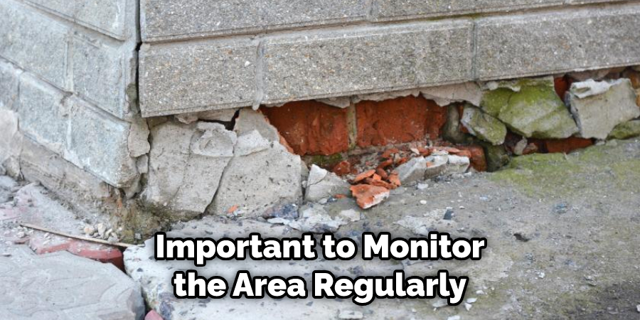 Important to Monitor the Area Regularly