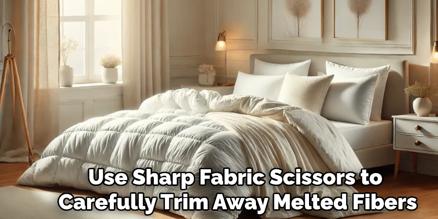 Use Sharp Fabric Scissors to 
Carefully Trim Away Melted Fibers